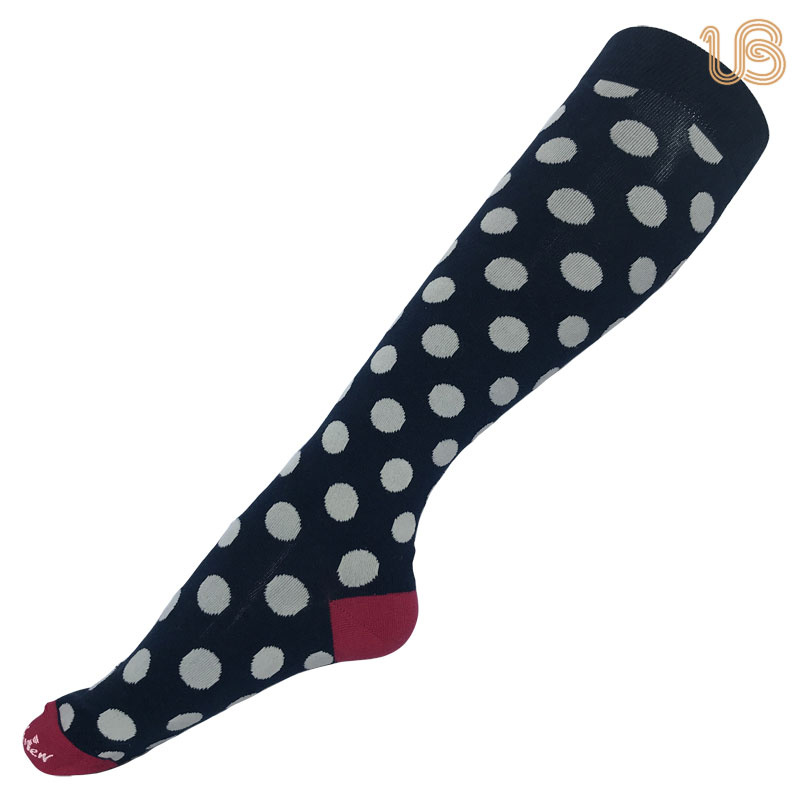 Women Round Pattern Knee High Tube Sock