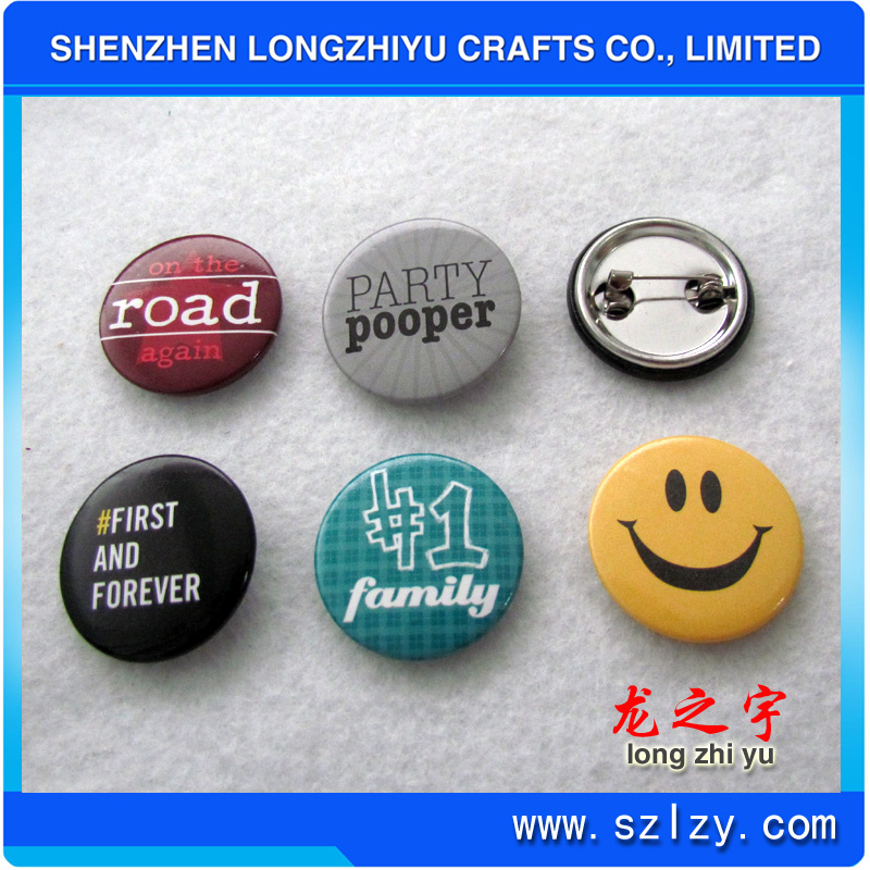 Custom Logo Price Printed Tinplate Badge Button Pin