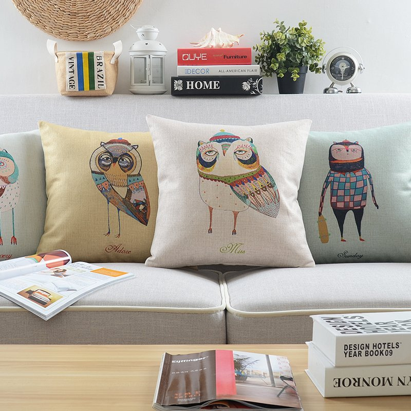 Printed 45X45cm Square Polyester Decorative Pillow Covers
