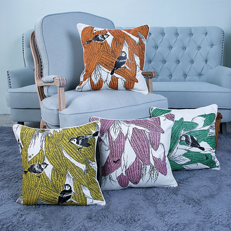 Digital Print Decorative Cushion/Pillow with Birds Pattern (MX-53)