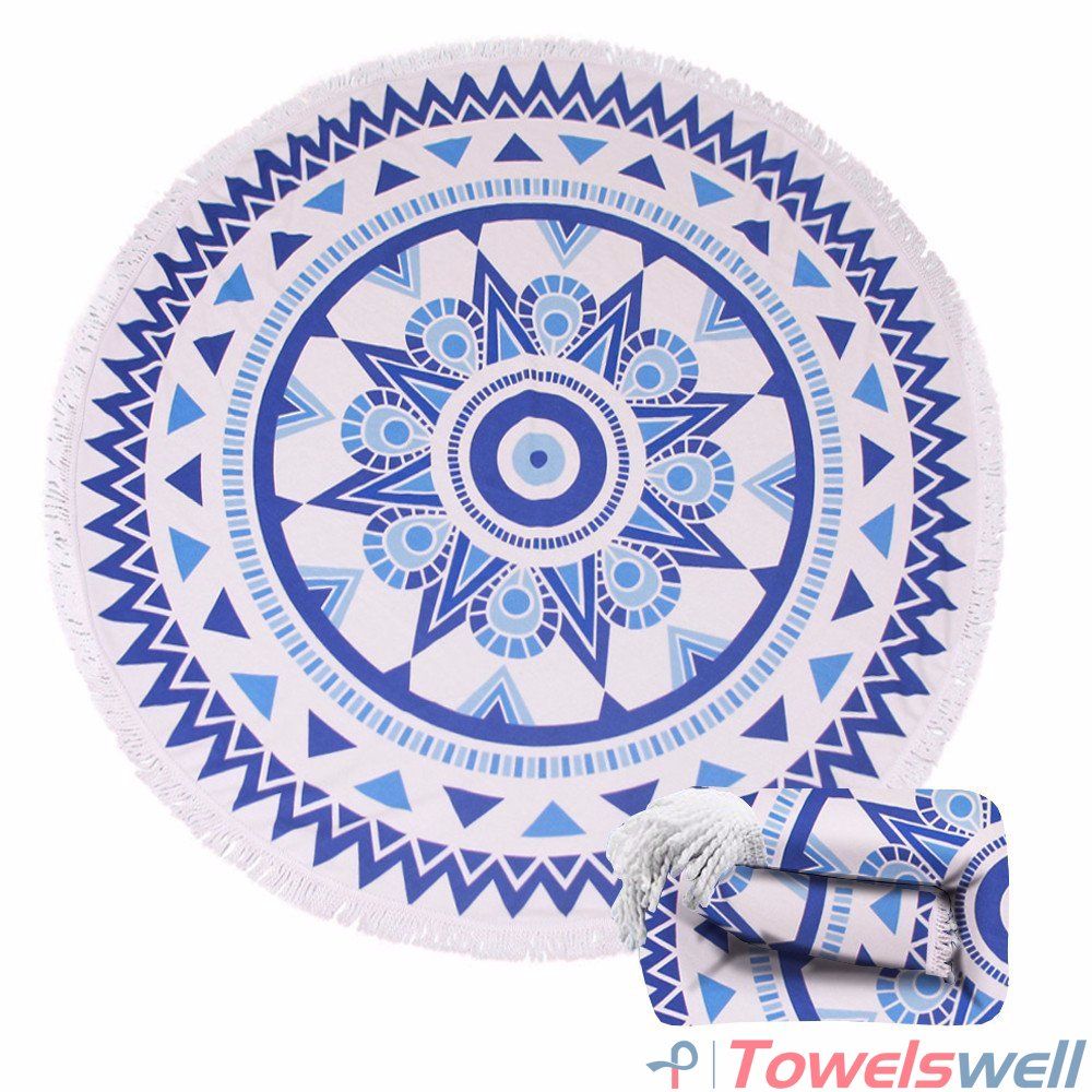 Printed Microfiber Round Beach Towel Online