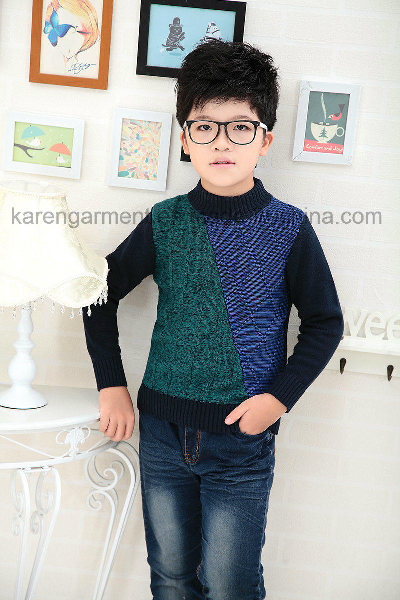 Karen Boys Design Patterned Long Sleeve Knitted Sweater