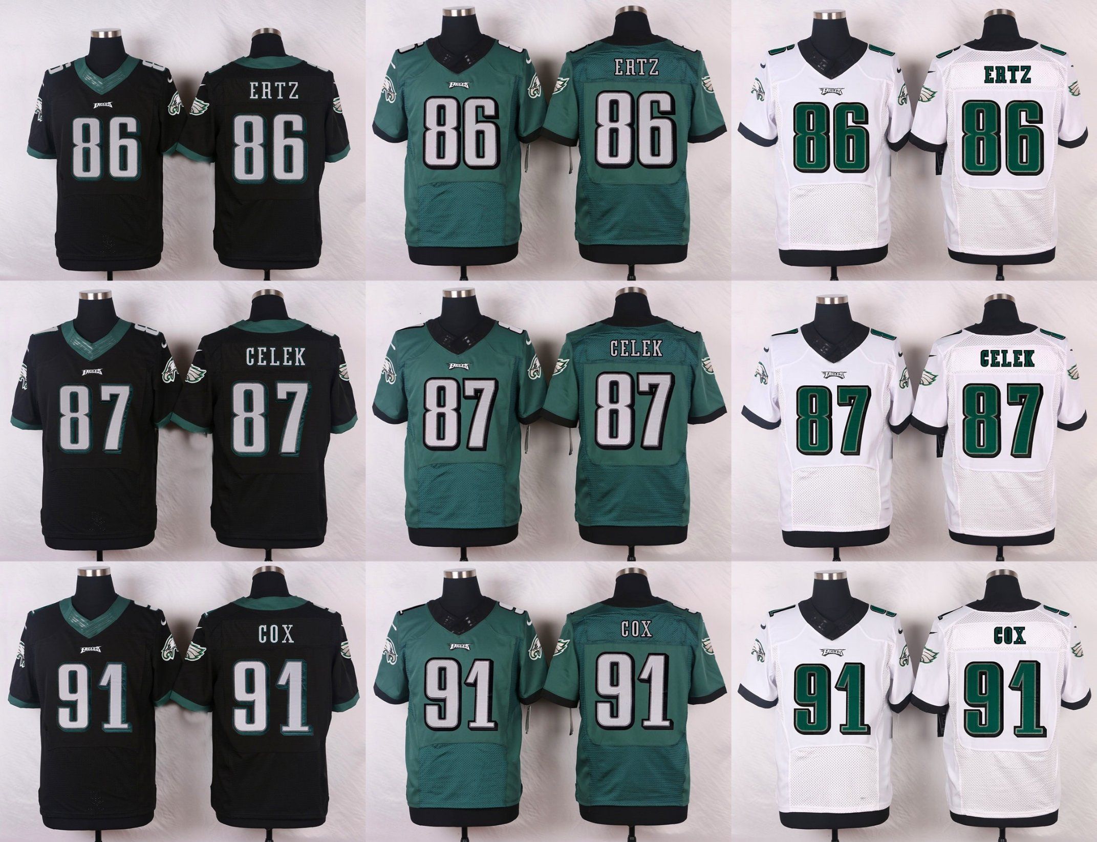  Zach Ertz Brent Celek Fletcher Cox Football Jerseys
