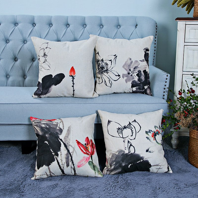 Digital Print Decorative Cushion/Pillow with Botanical&Floral Pattern (MX-10)