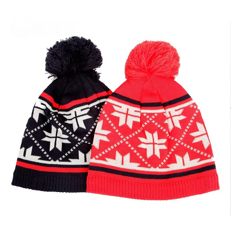 Jacquard Knitted Hat POM POM Beanie Hat Knitted Hat