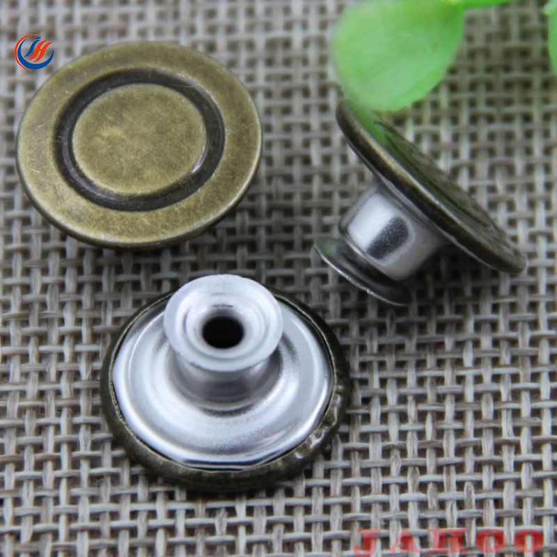 China Supplier Metal Jean Button with Customized Logo Embossed