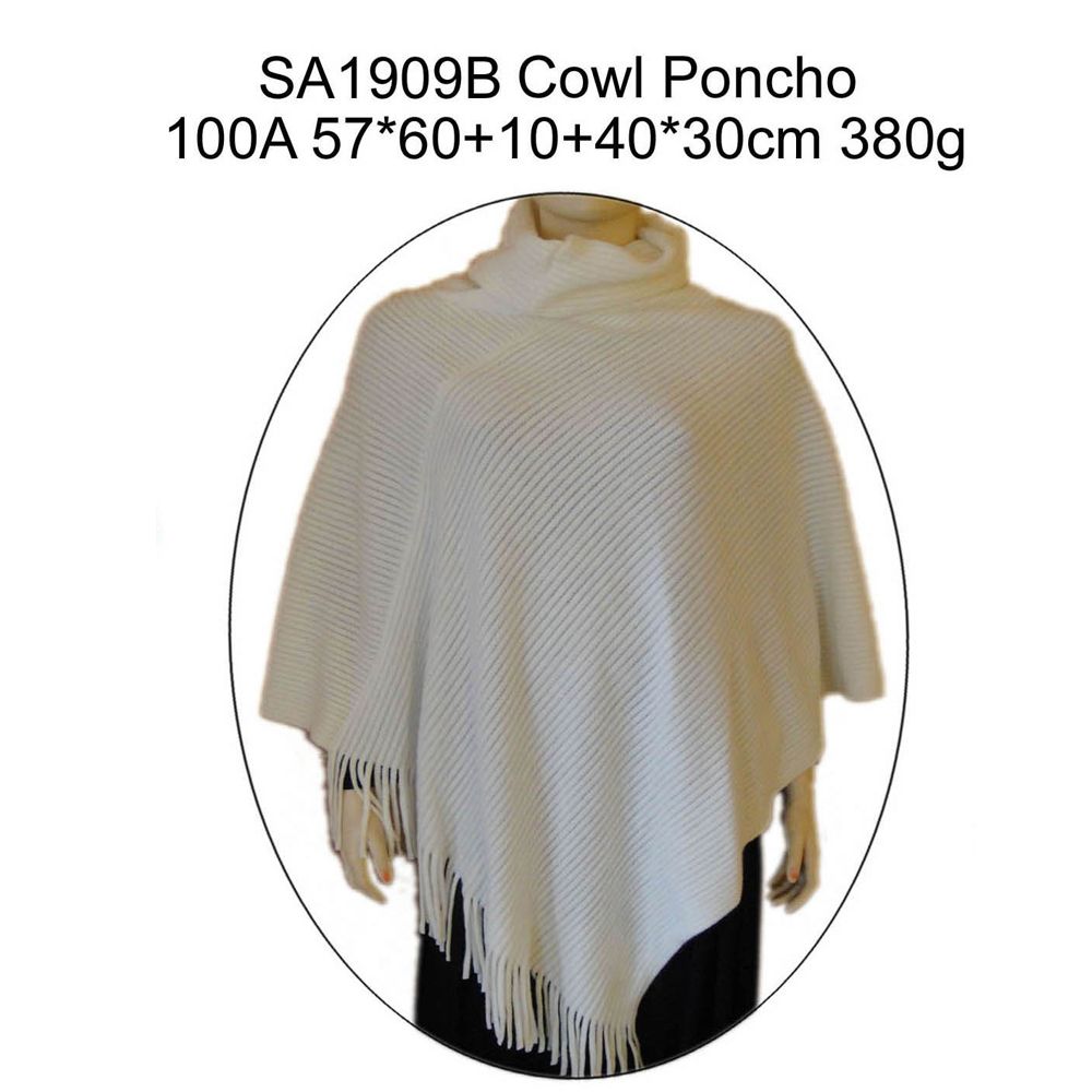 Ladies Cashmere Like Cowl Poncho/Shawl