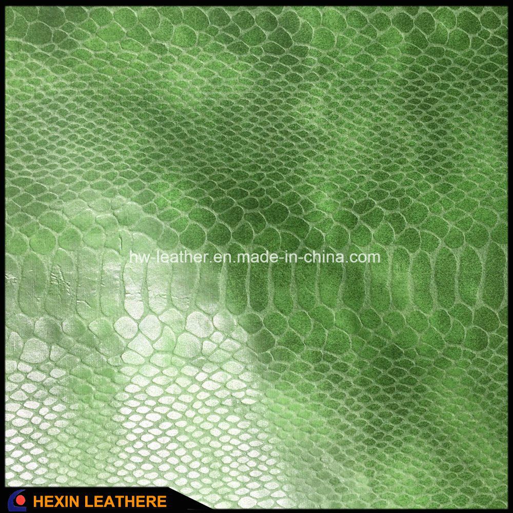 Python Belly Grain Synthetic PU Leather for Bags Shoes Making Hx-S1720