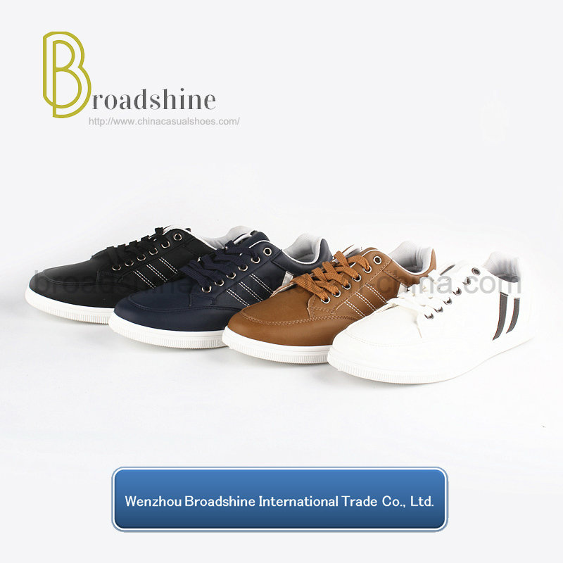 Plain Men Running Shoes with PU Upper