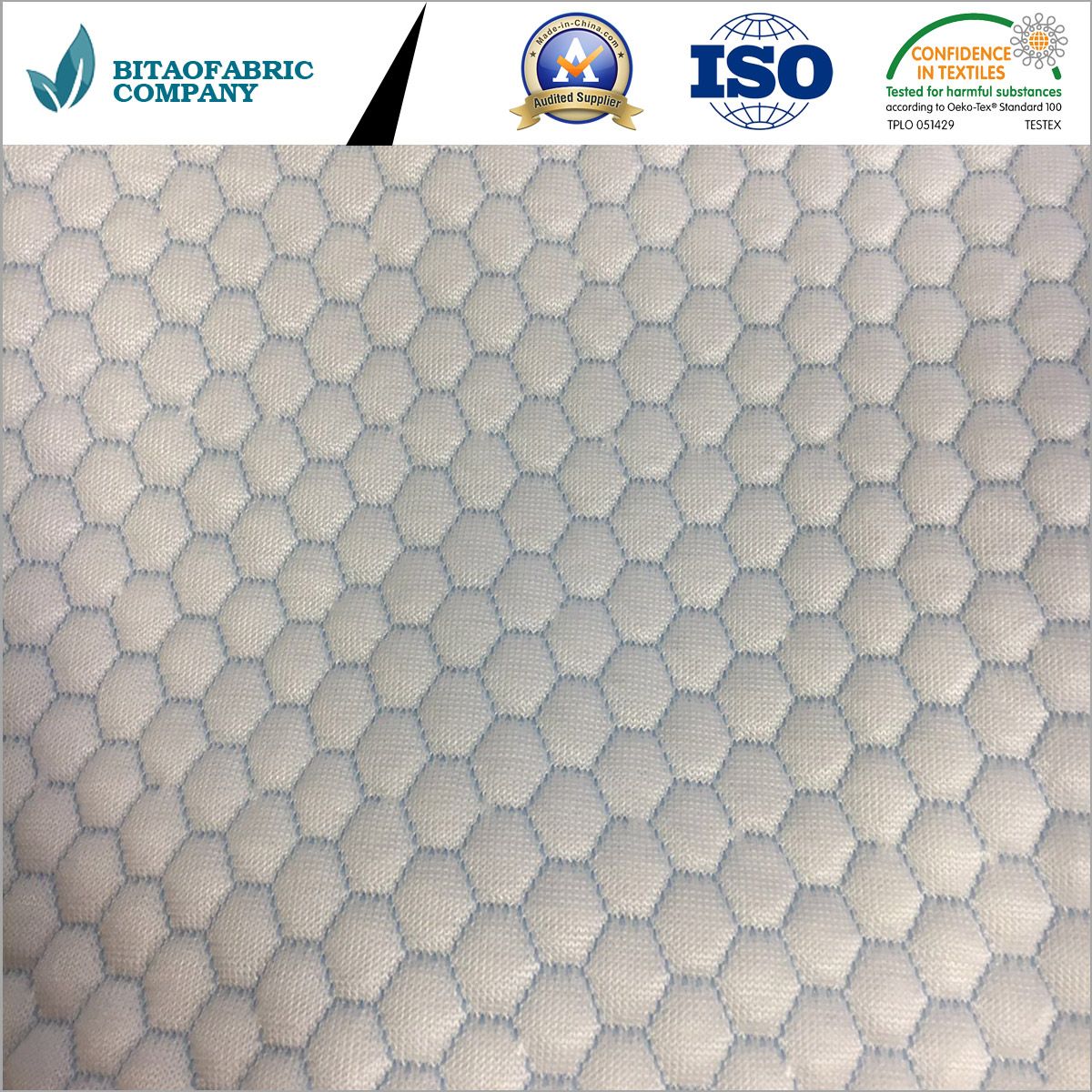 Blue Honeycomb Cooling Fabric Knitted Fabric& Mattress Fabric
