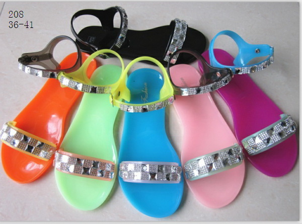PVC Colorful Flip Flops Jelly Slippers Comfortable and Durable (24CD1402)