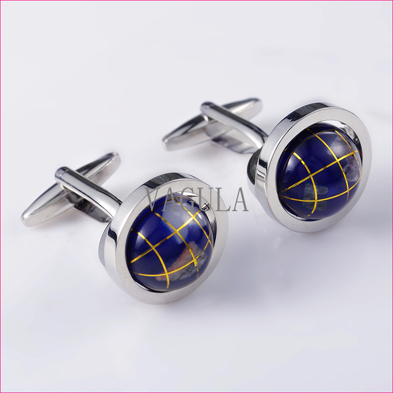 VAGULA Super Quality Cuffs Novelty Globe Cuff Links Gemelos Cufflinks 362