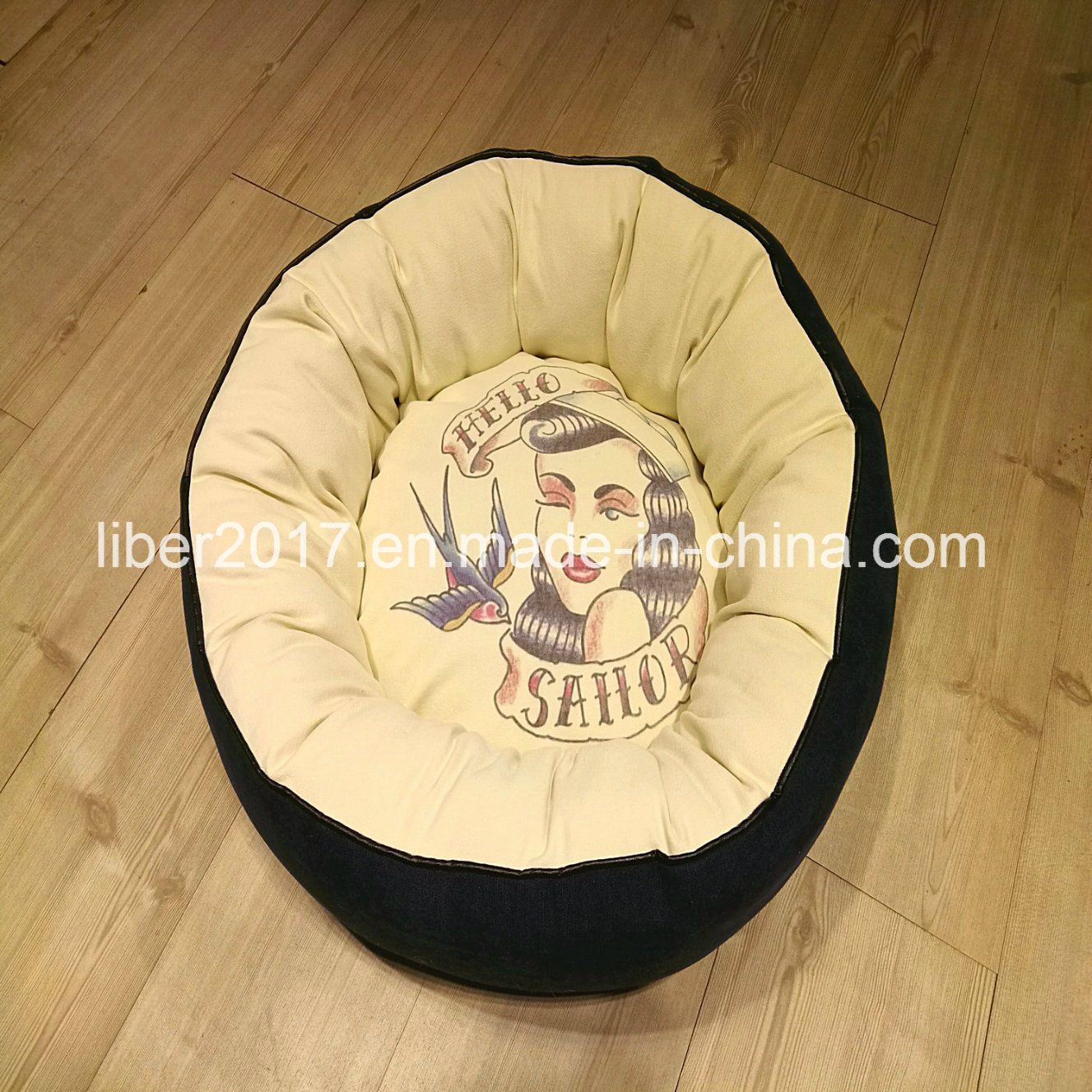 2018 New Round Cushion Pet Products Non-Woven 100% Polyester Cat Pet Dog Bed Cushion