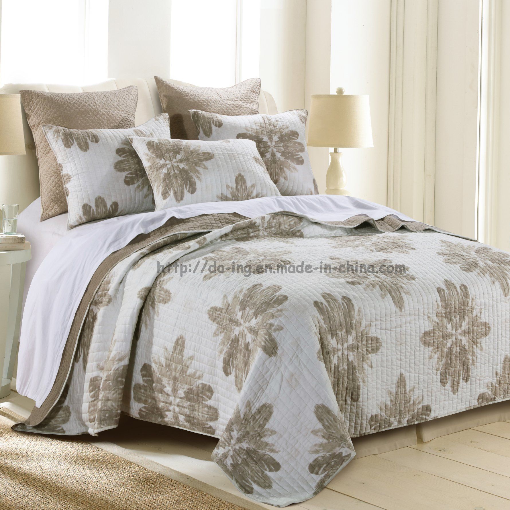 Cotton Print Bedding Set in Natural (DO6098)