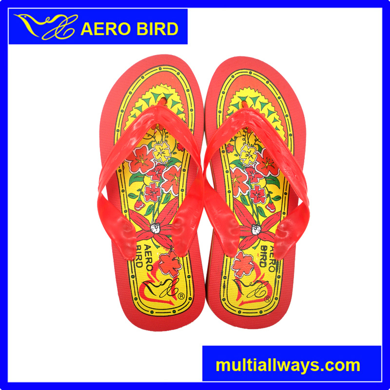 PVC Durable Footwear with Big Flower Design