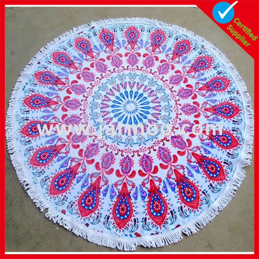 Custom Printed Microfiber Round Beach Towel