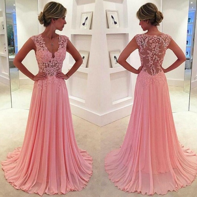 Pink Lace Tulle Party Dress Beaded Cocktail Evening Dress Z116