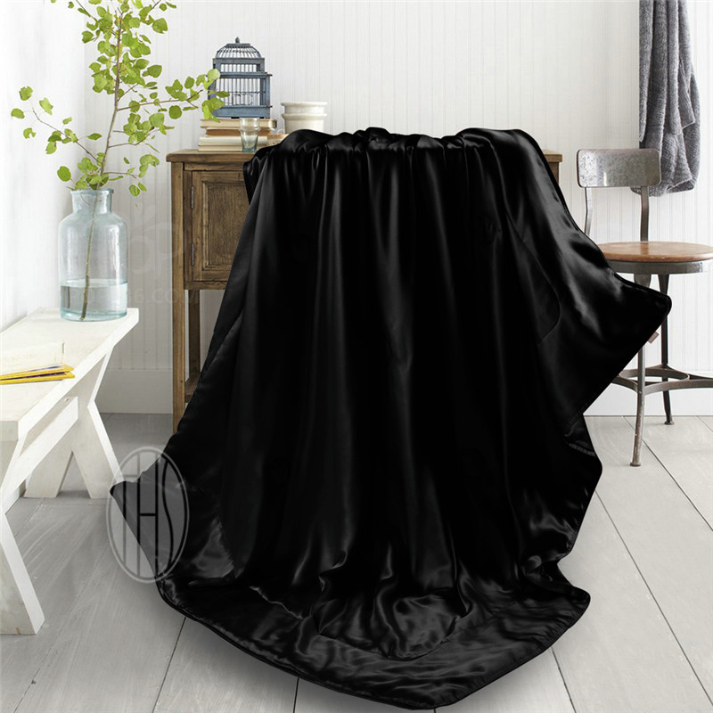 135X150cm Silk Fabric and Filling Throw Blanket