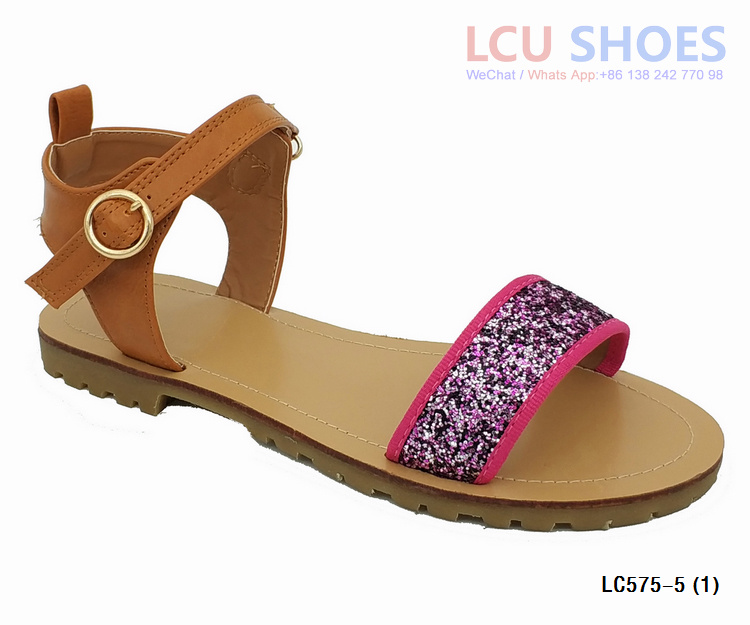 Womens Open Toe Gladiator Ankle Strap Glitter Sandals