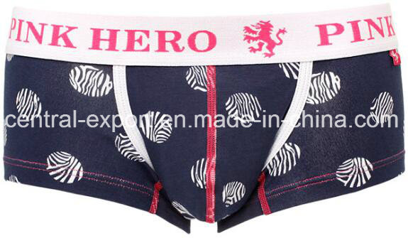 New Print Design Cotton Men's Boxer Brief Underwear with Eco Permit