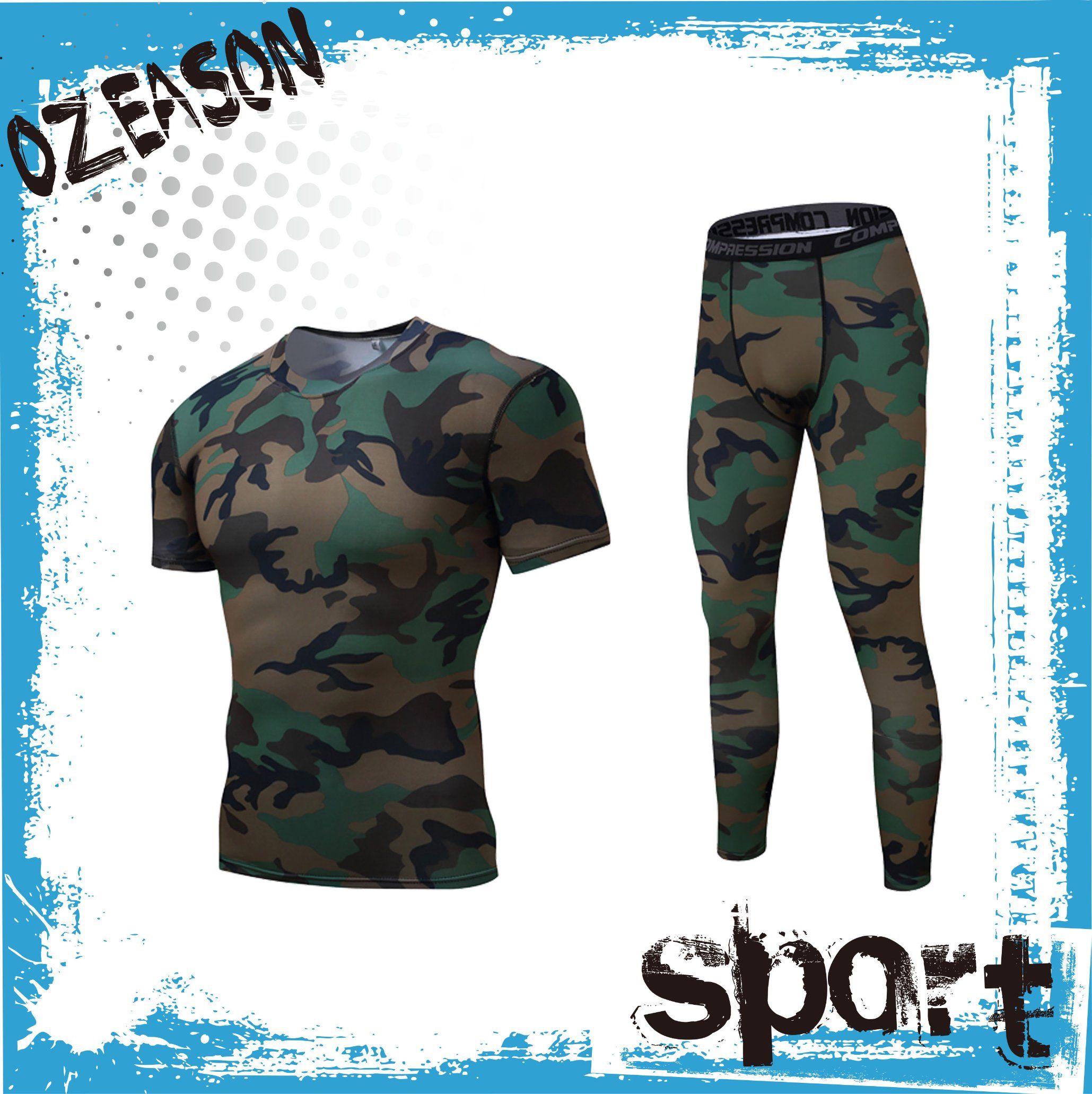 Professional Custom Printed Camo Men's Workout Compression Shirts (CM006)