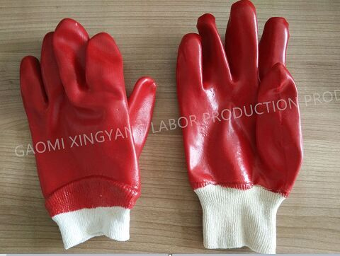 Cotton Interlock PVC Coated Safety Work Glove (P9002)