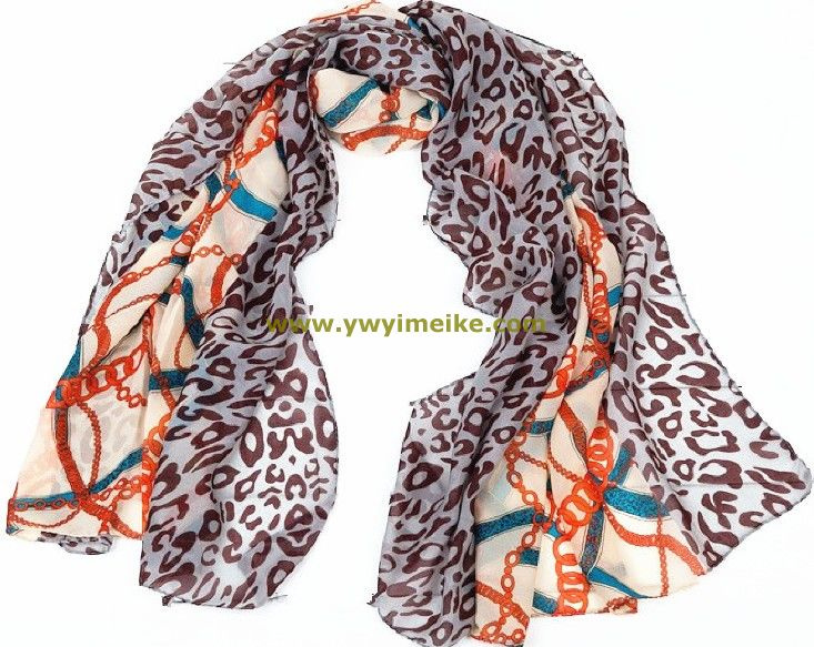 Fashion Leopard Print Chiffon Scarf