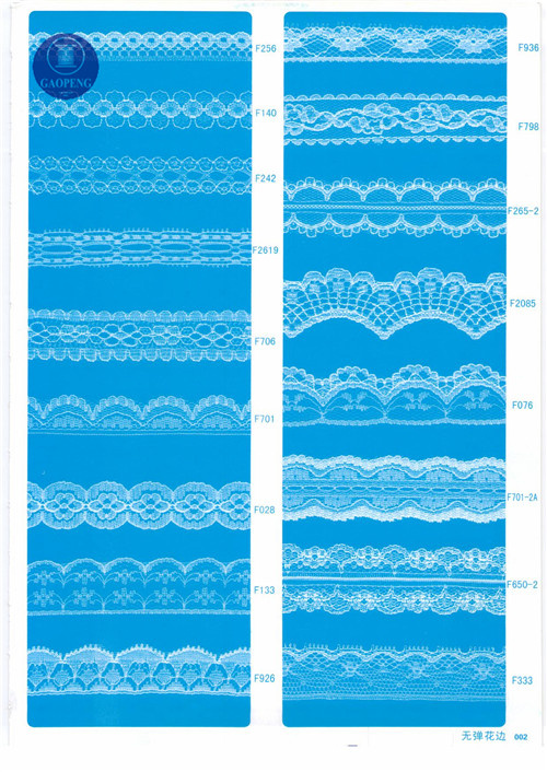 Non Elastic Lace for Clothing/Garment/Shoes/Bag/Case F231-1 (width: 1.4CMM to 24cm)