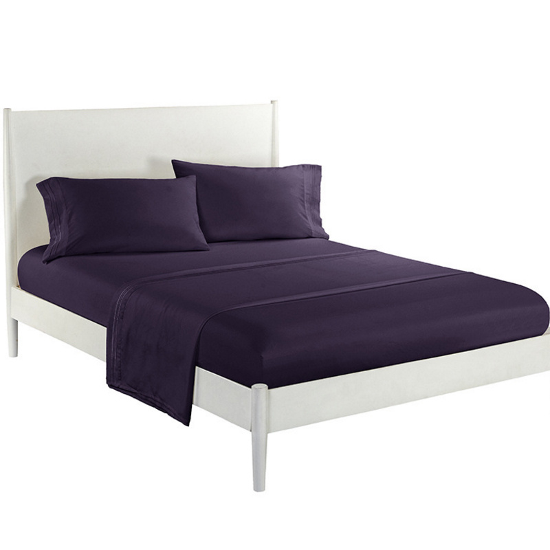 Simple Embroiery Polyester Microfiber Bedsheet