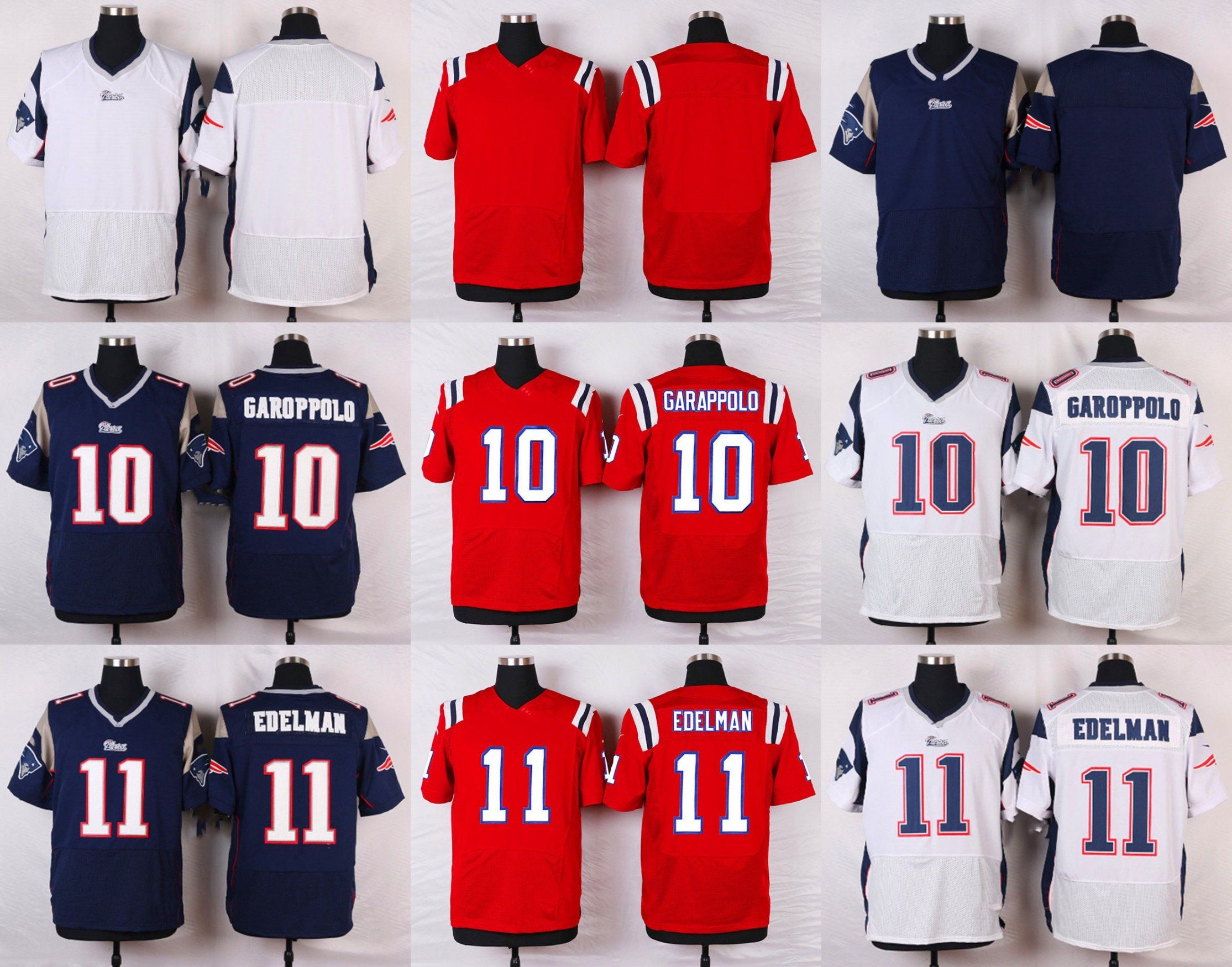 New England Blank Jimmy Garoppolo Julian Edelman Customized Football Jerseys