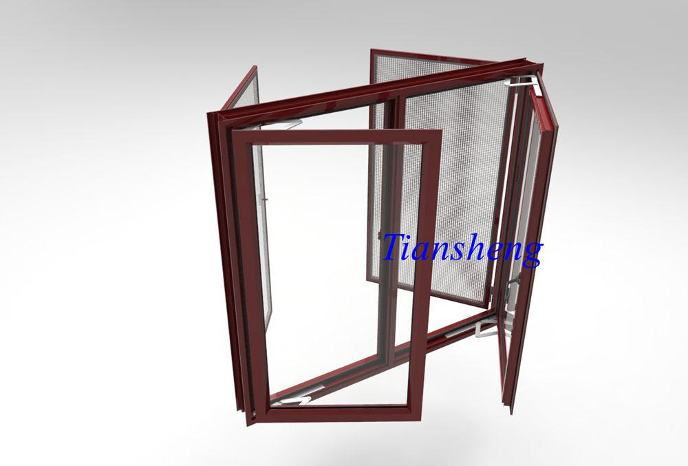 Customized Aluminum Casement Window with Mosquito Net