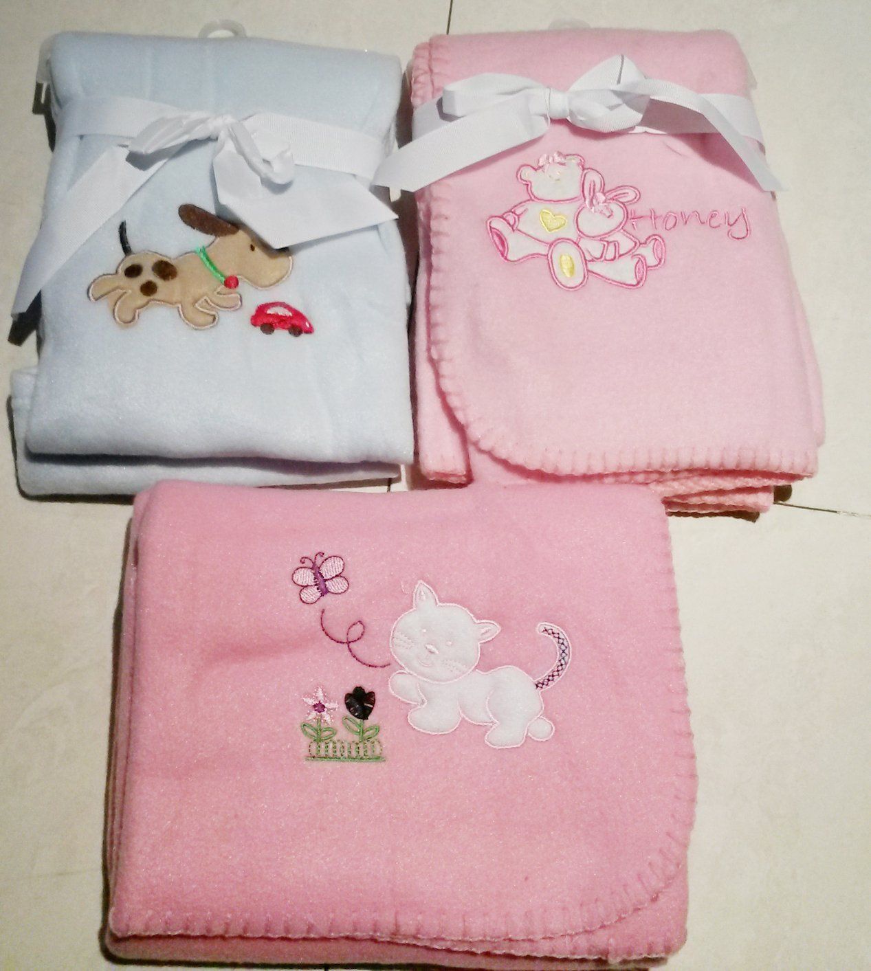 Solid Polar Fleece with Emb (baby blanket)