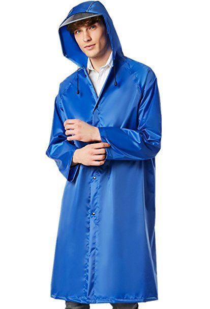 Unisex Transparent Waterproof Long Raincoat PVC Trench Rain Coat