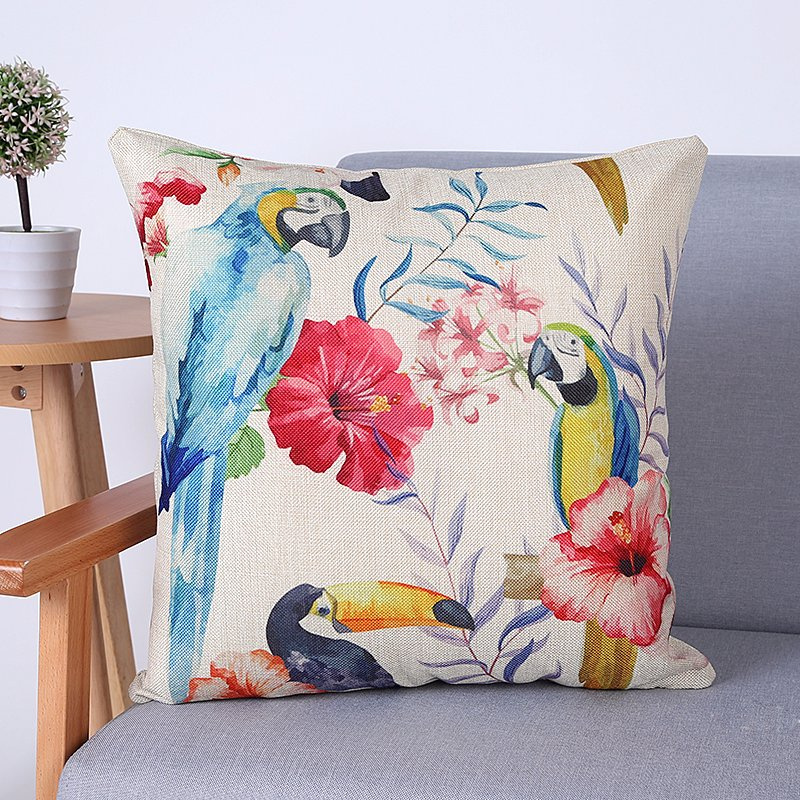 Digital Print Decorative Cushion/Pillow with Birds Pattern (MX-69C)