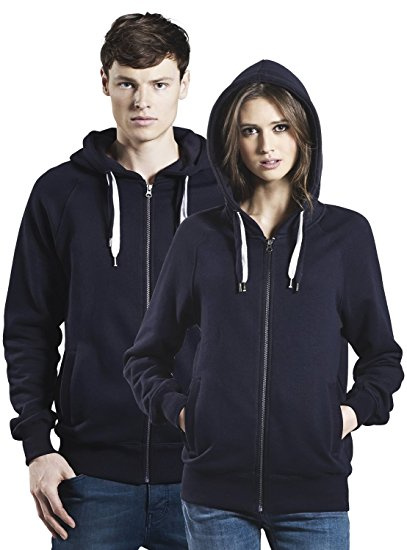 Plain Unisex Zipper Hoodie Jacket