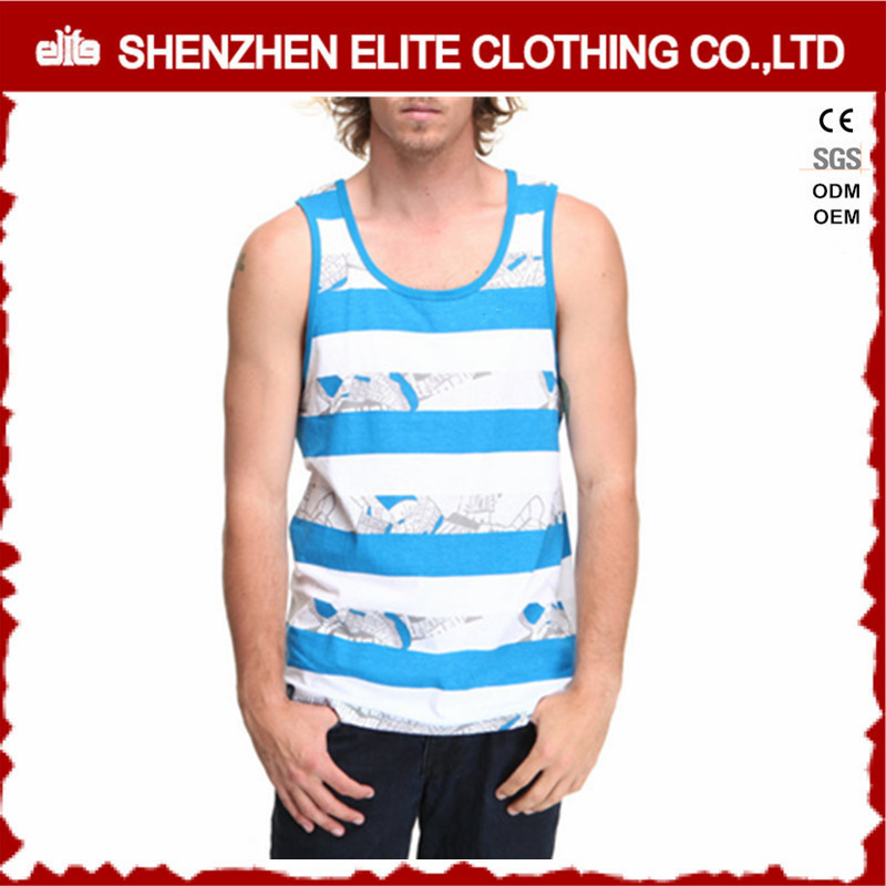 Wholesale Sublimation Custom Sleeveless T Shirt Men White (ELTMBJ-450)