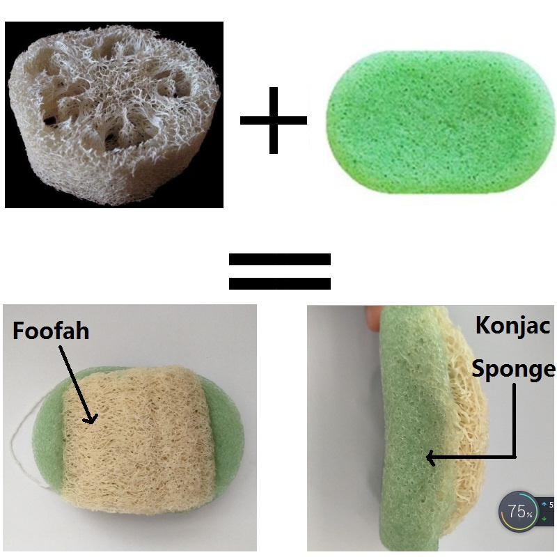 100% Natural Nad Eco-Friendly Loofah Konjac Sponge