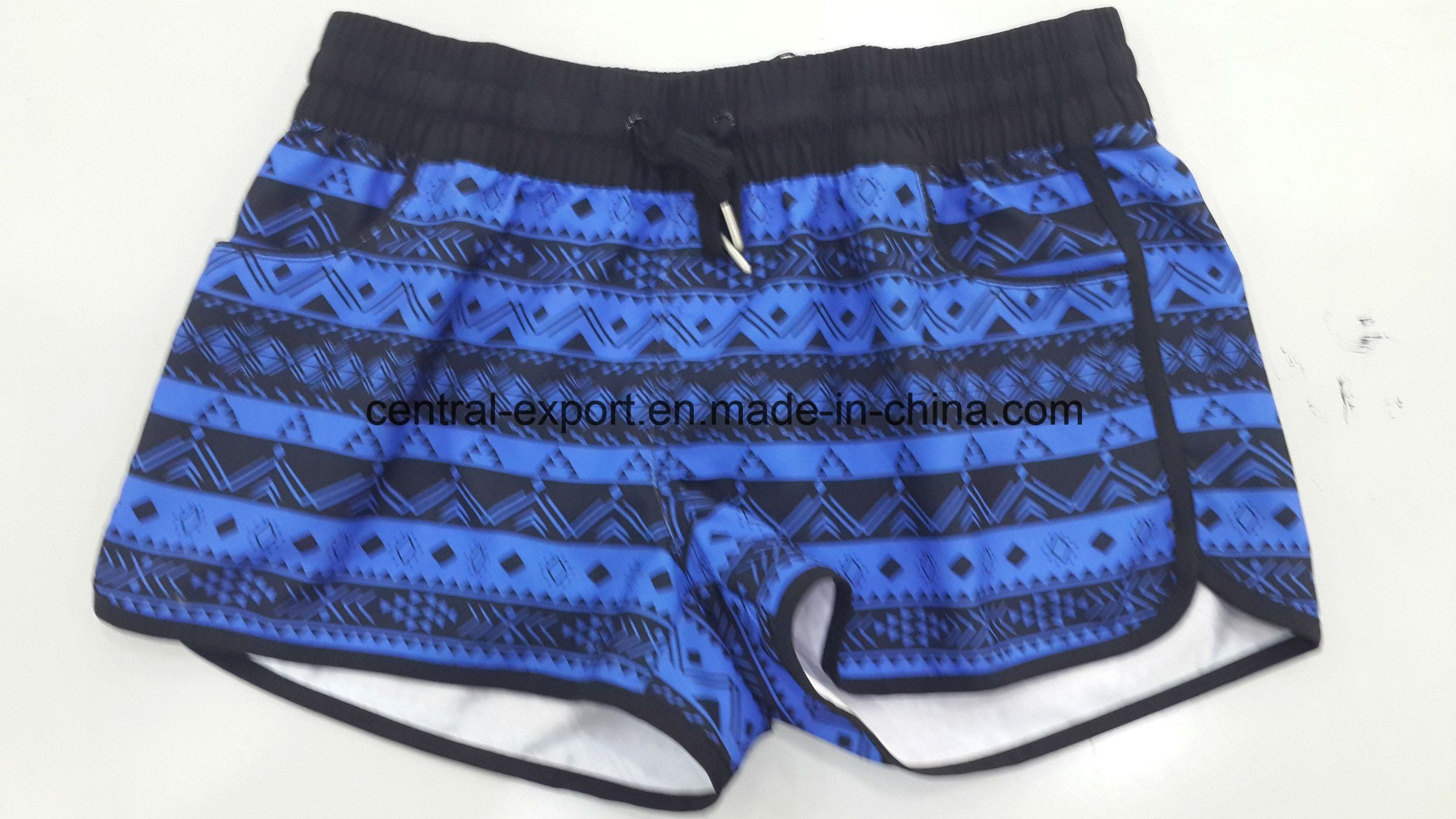 Oeko-Tex Flat Waist Polyester Patterned Lady Board Short Swimwear