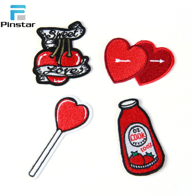 Fashion Heart Design Sew on Logo Embroidery Patches