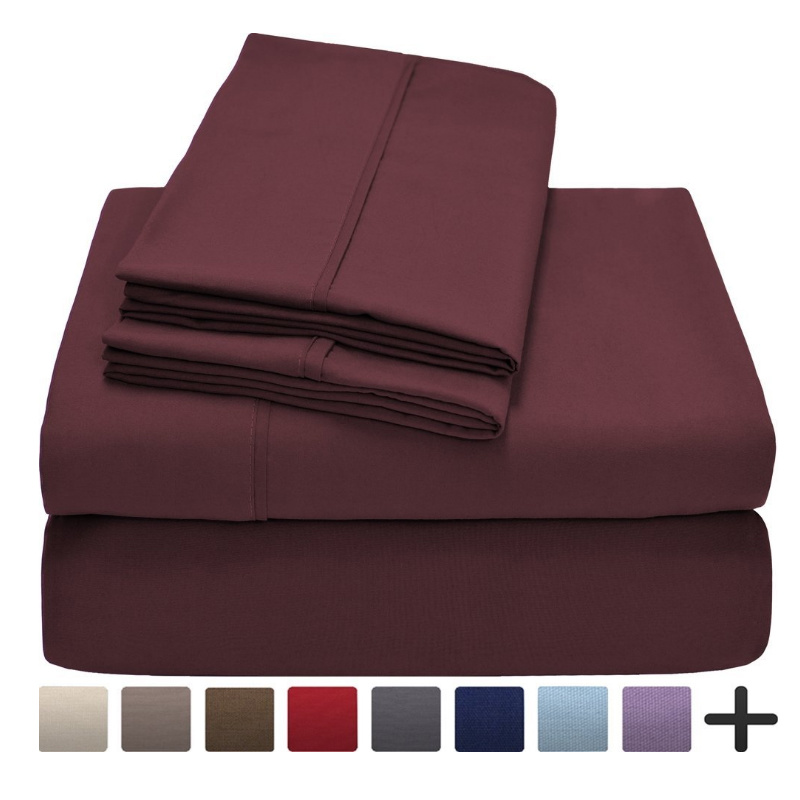 OEM Factory China Wholesale Solid Microfiber Polyester Bedding Sheet Set