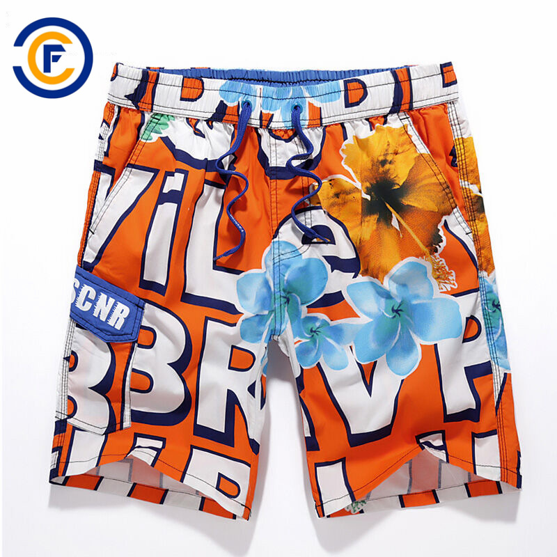 Oeko-Tex Full Waist Polyester Patterned Men Board Short Swimwear