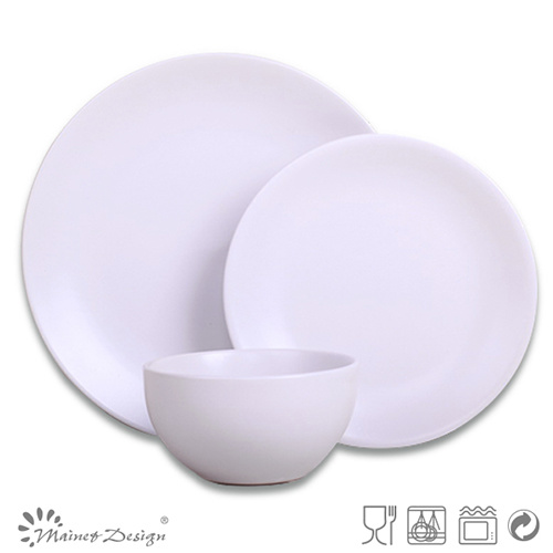 18PCS Matte White Ceramic Dinner Set