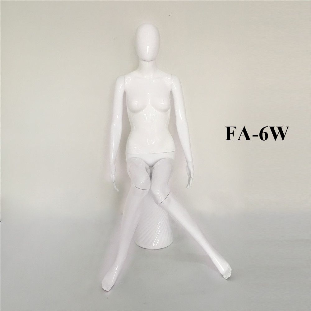 Sitting Female Mannequin with Big Round Stool