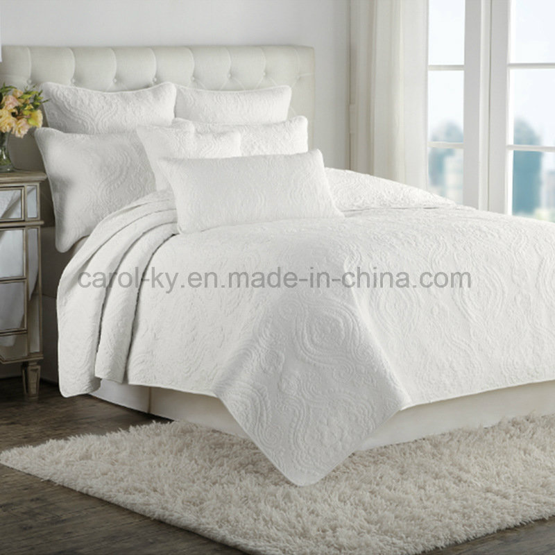 Hotel Home Bedding Set Embossed Quilt Solid Color