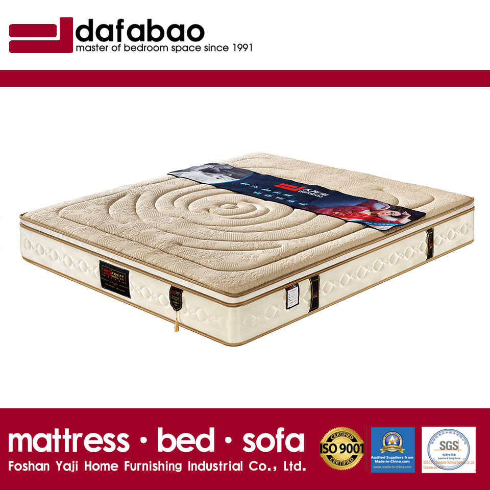 High Quality Fabric Compression Spring Mattress with Natural Latex High Resilience Foam for Bedroom Furniture, Fb739