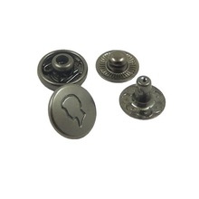 Gunmetal Snap Button with Engraving Custom Logo