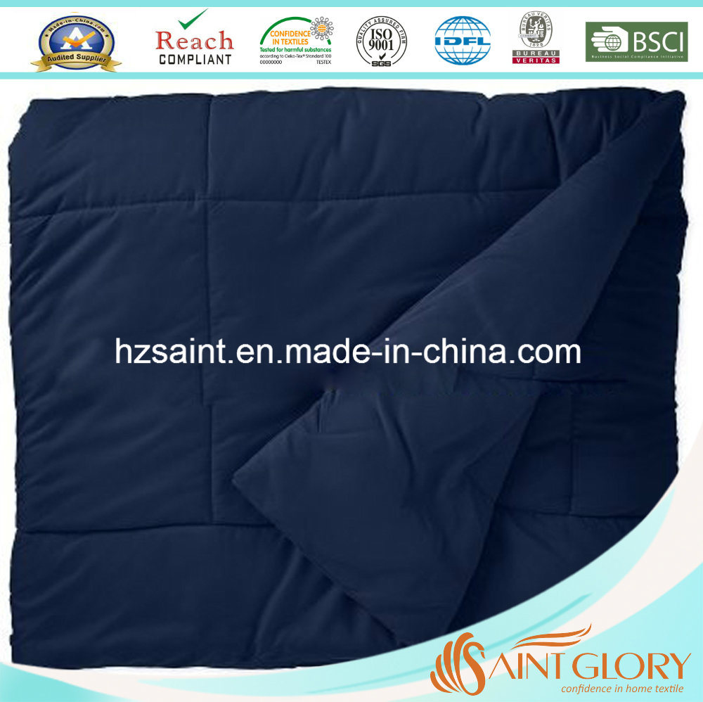 Saint Glory Solid Color Dark Blue Washable Microfibre Polyester Comforter