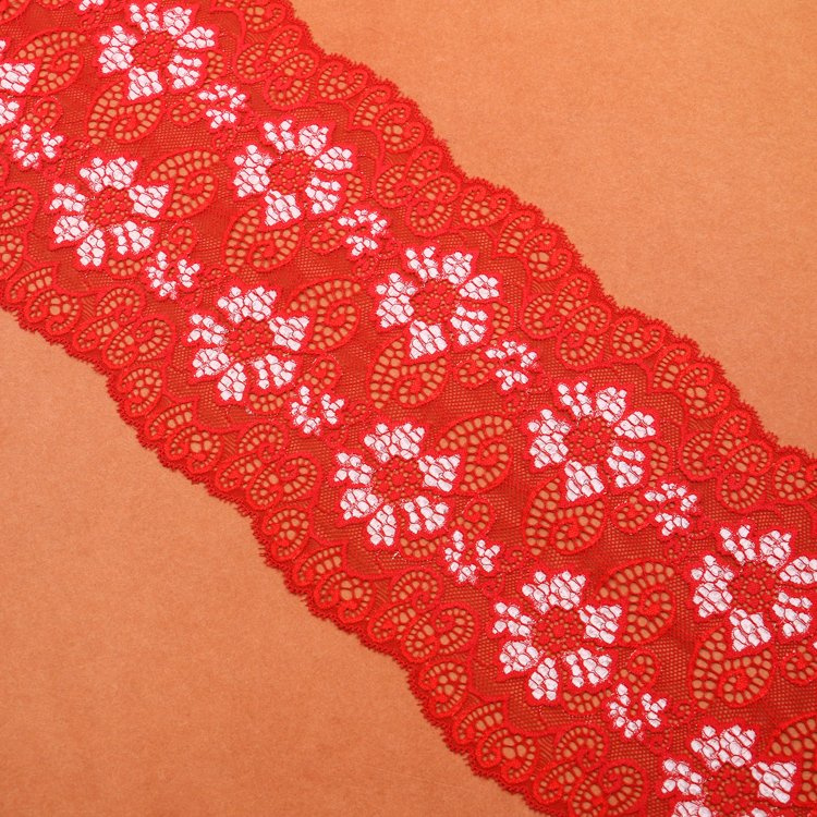 Red Color Fastness Above 3.5 Lace Fabric, Lace Trim