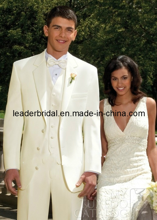 Custom Ivory Wedding Suits Formal Office Tuxedo Men Groom Suit Mc12