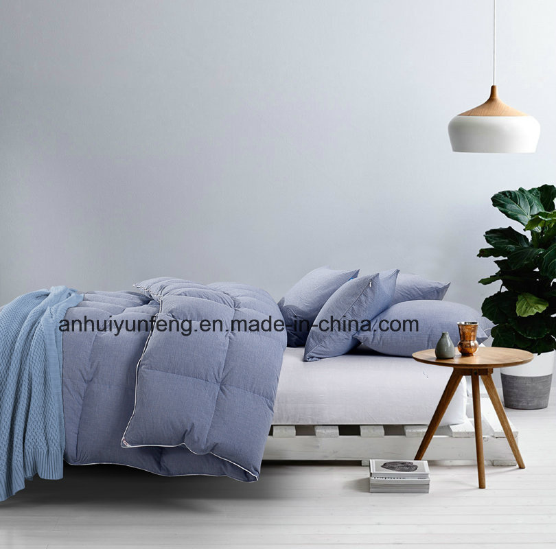 Washed Goose Feather Down Comforter Microfiber Duvet